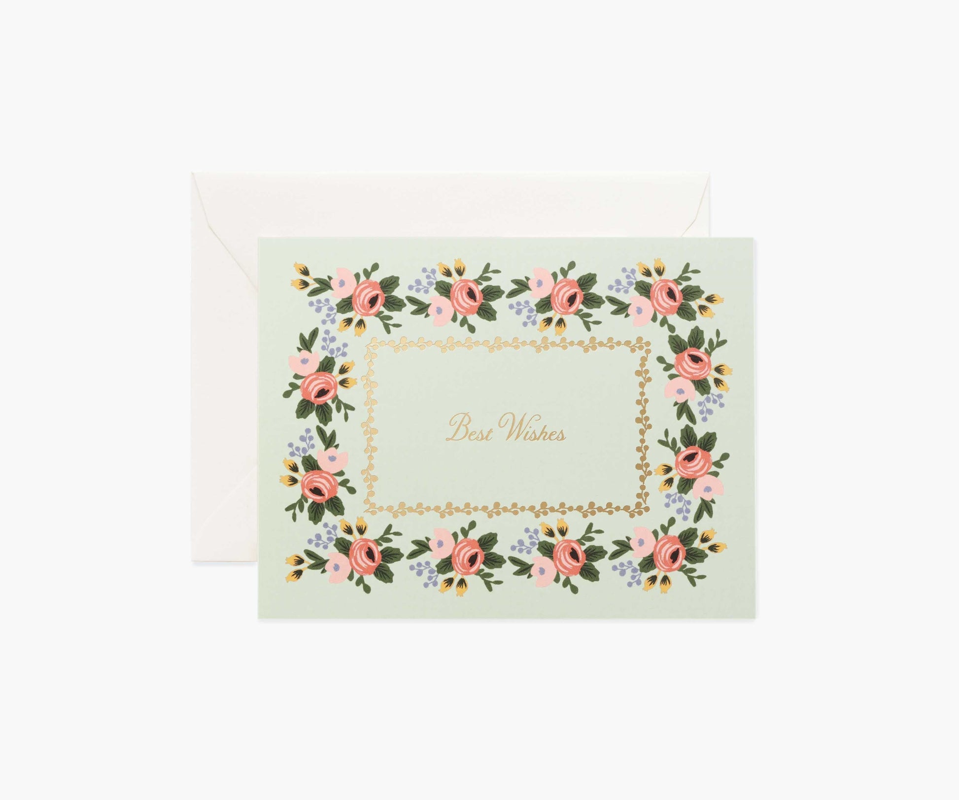 Rosa Best Wishes Wedding Card - Single Card - Greeting Card with Envelope