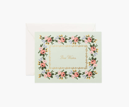 Rosa Best Wishes Wedding Card - Single Card - Greeting Card with Envelope