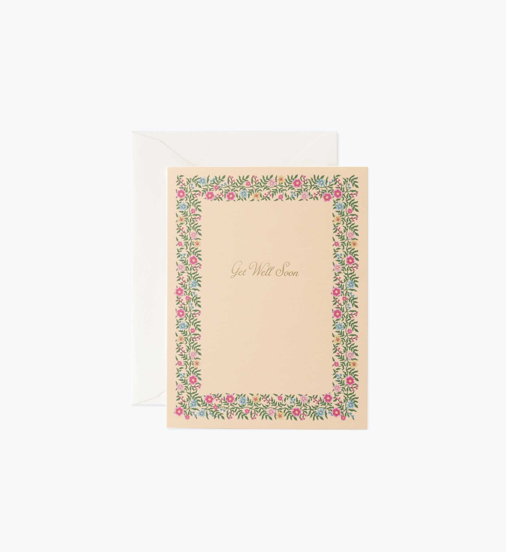 Blush Get Well Soon Sympathy Card - Single Card - Greeting Card with Envelope