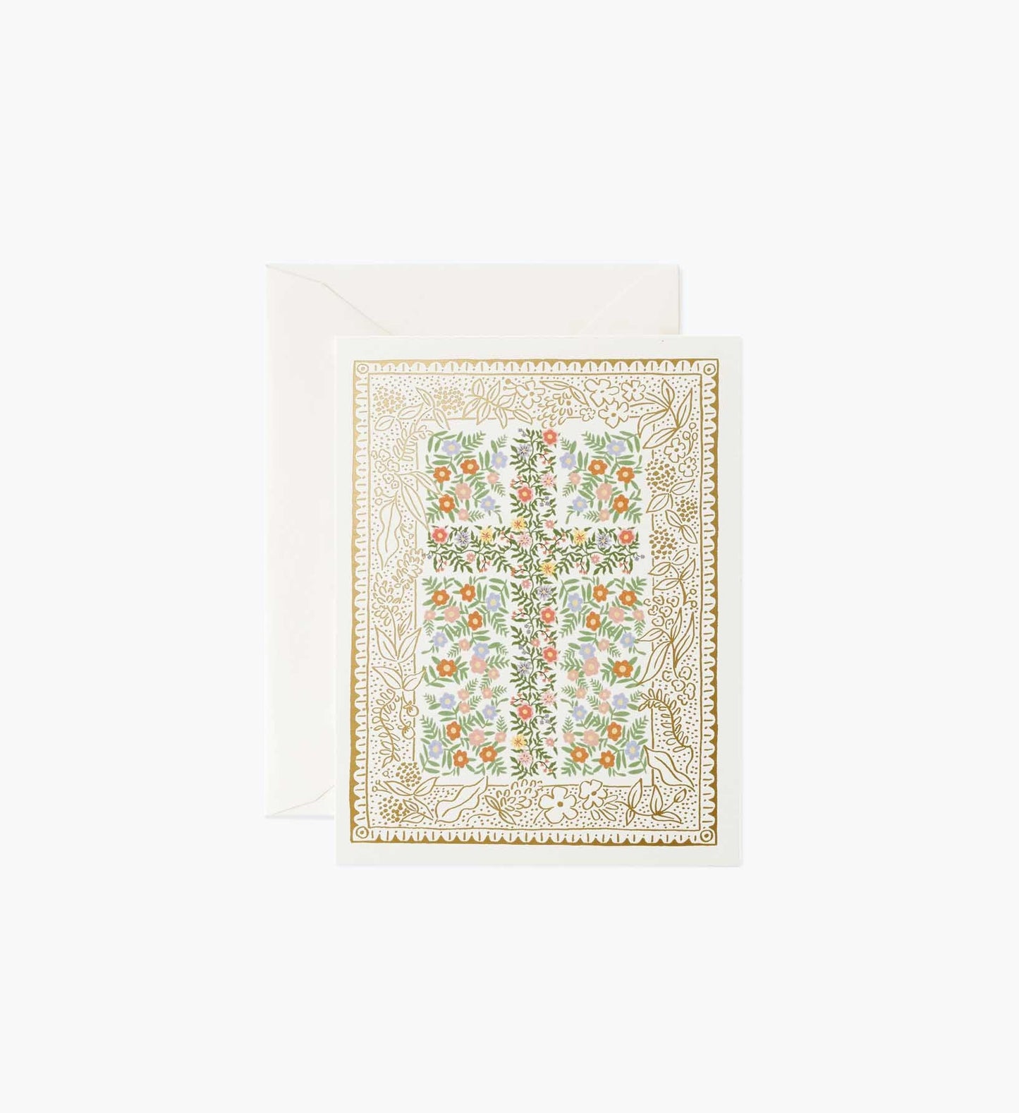 Rosette Cross Everyday Card - Single Card - Greeting Card with Envelope