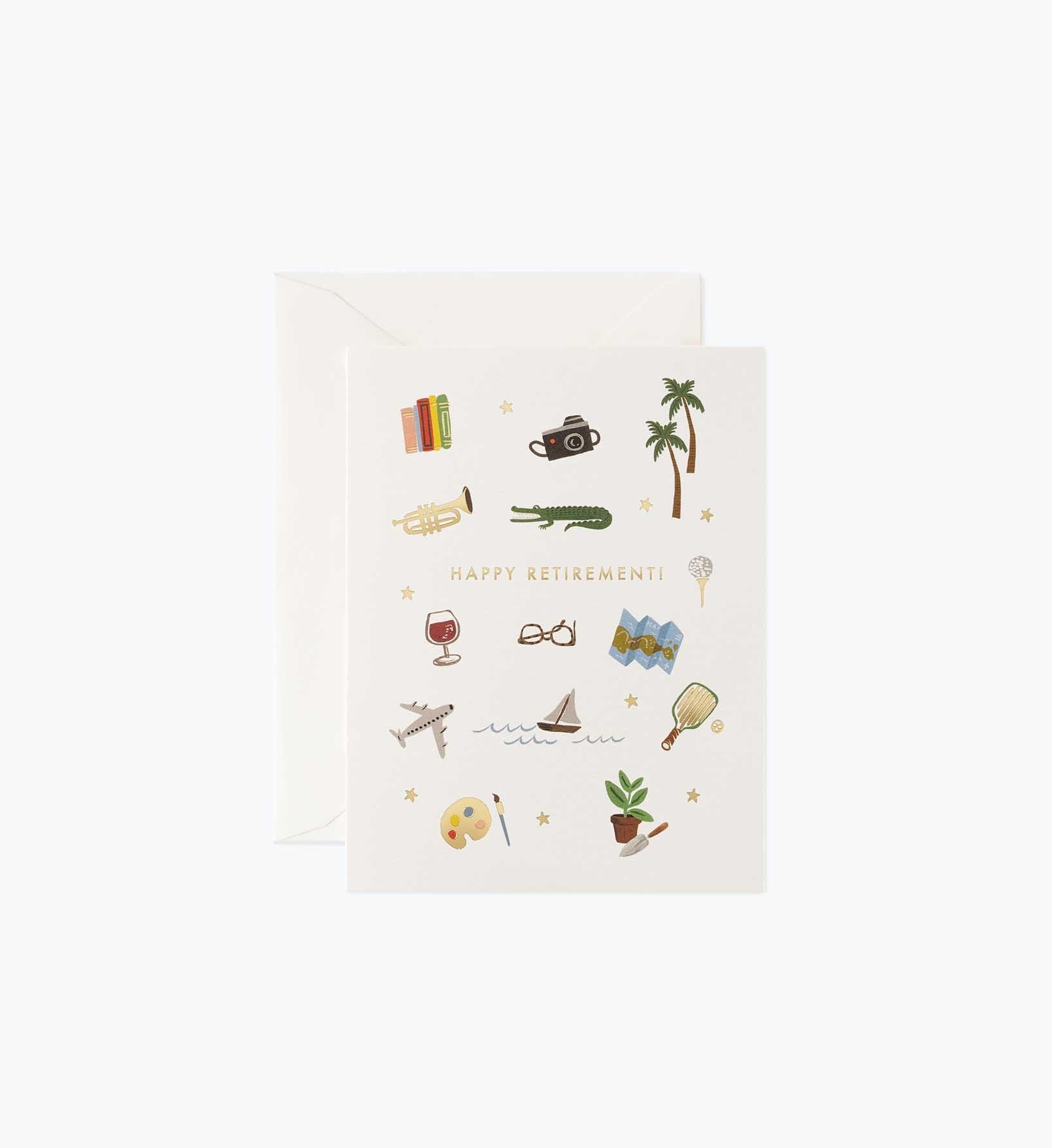 Happy Retirement Card - Single Card - Greeting Card with Envelope