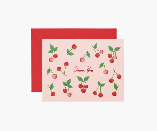 Cherries Thank You Card - Single Card - Greeting Card with Envelope