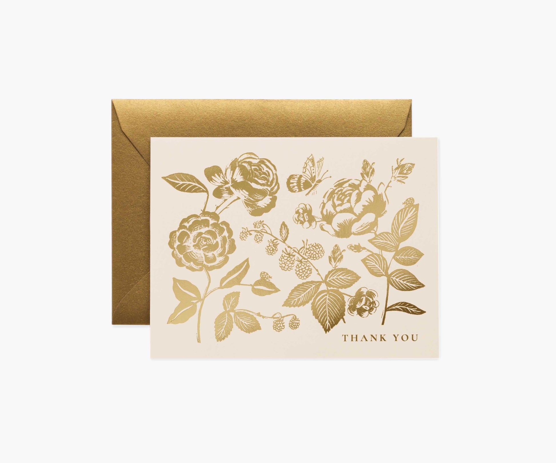 English Rose Thank You Card - Single Card - Greeting Card with Envelope