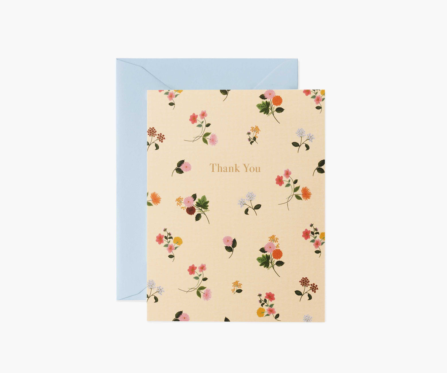 Ditsy Dahlia Thank You Card - Single Card - Greeting Card with Envelope