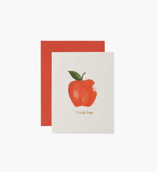 Apple Thank You Card - Single Card - Greeting Card with Envelope