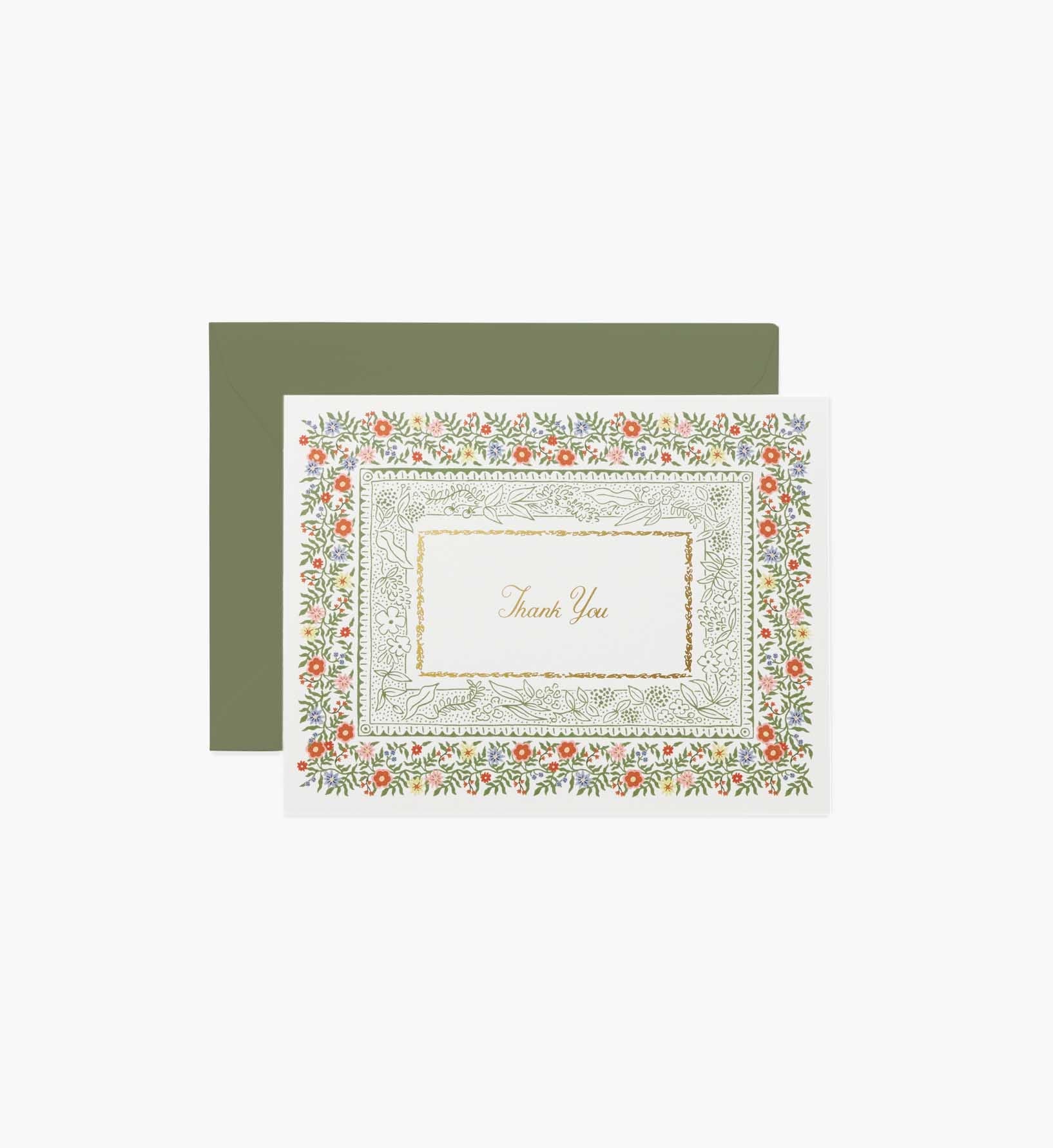 Rosette Thank You Card - Single Card - Greeting Card with Envelope
