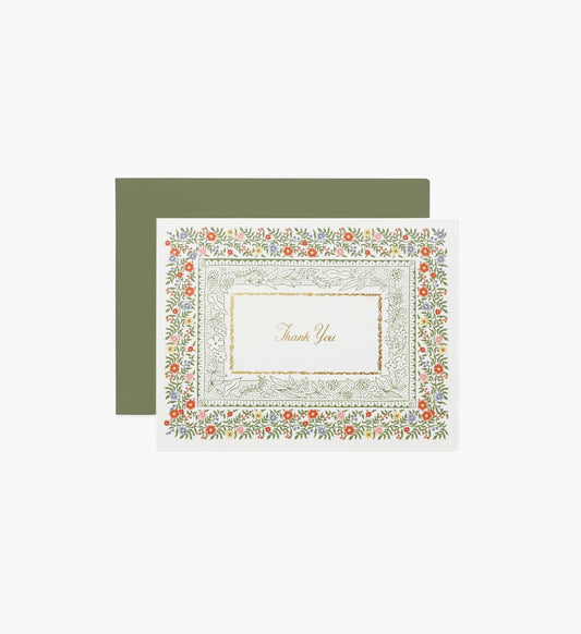 Rosette Thank You Card - Single Card - Greeting Card with Envelope