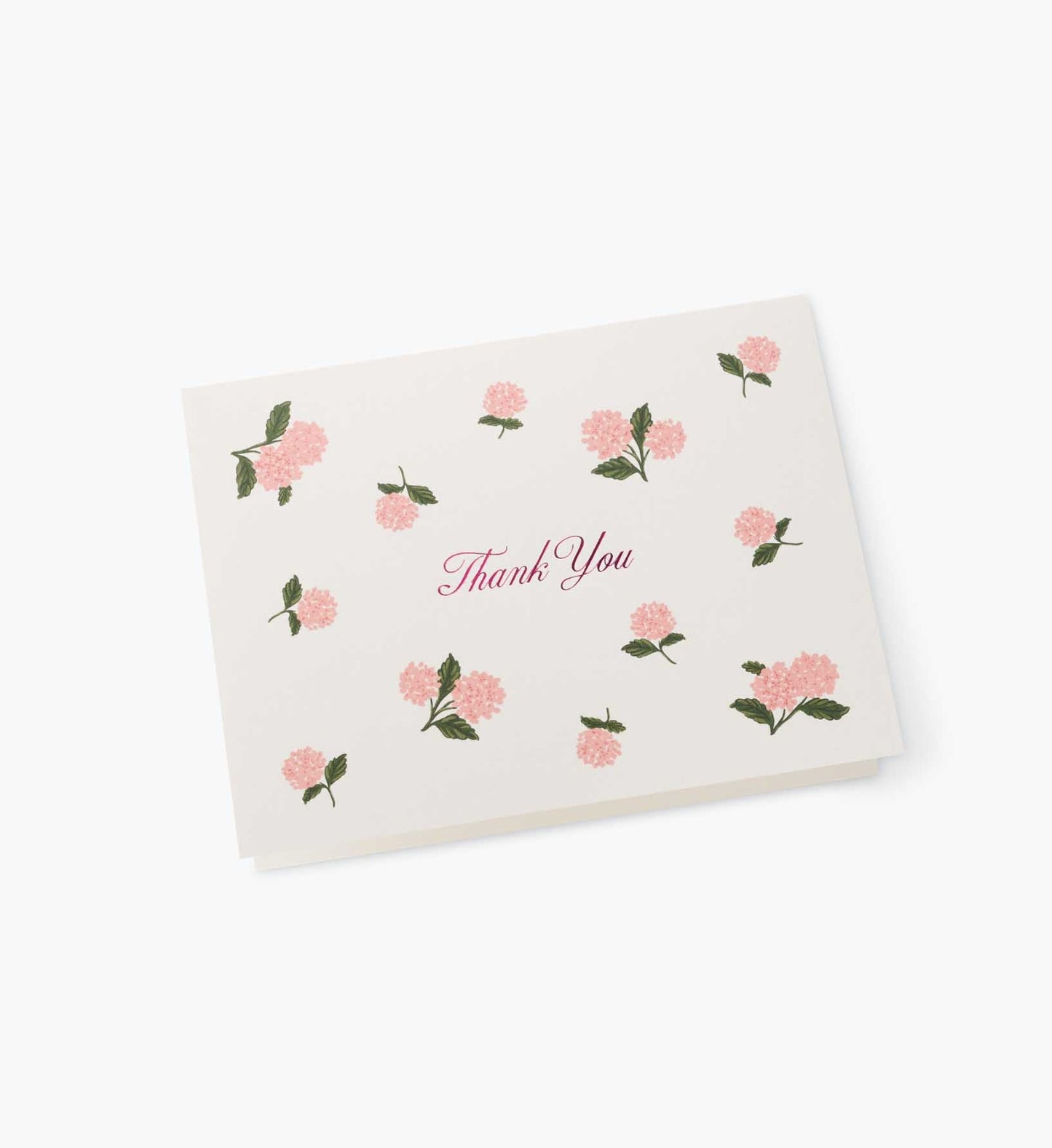 Pink Hydrangea Thank You Card - Single Card