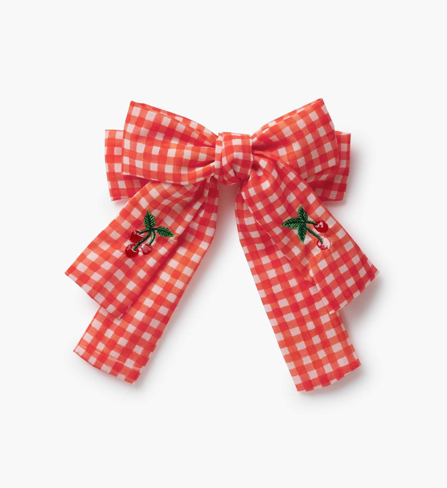 Bow Clip - Gingham Cherries - Alligator Clip Hair Bow