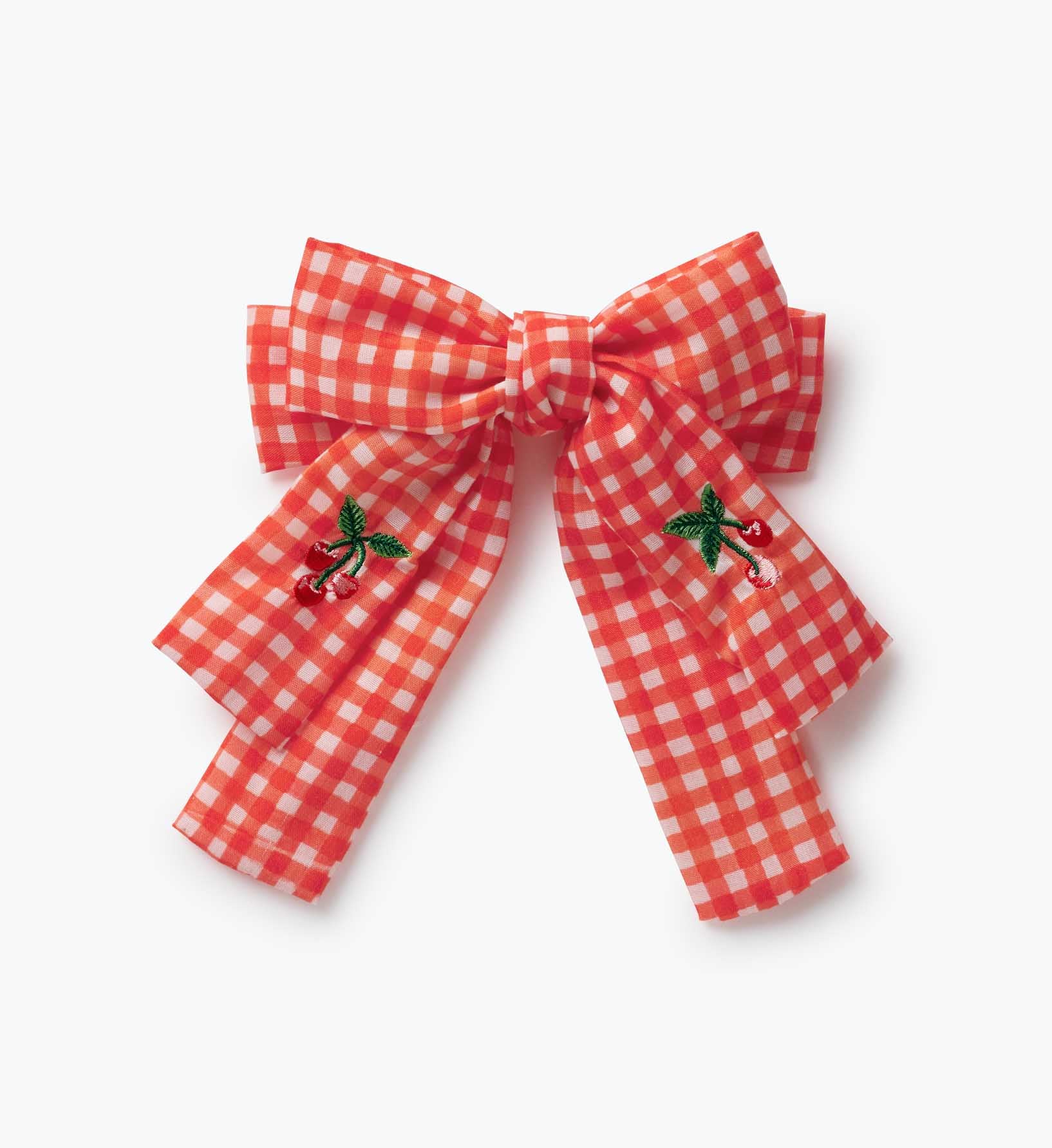 Bow Clip - Gingham Cherries - Alligator Clip Hair Bow
