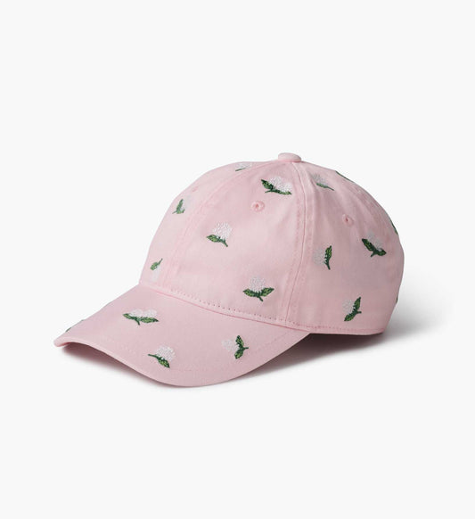 Baseball Cap - Pink Hydrangea - Adjustable Embroidered Cap