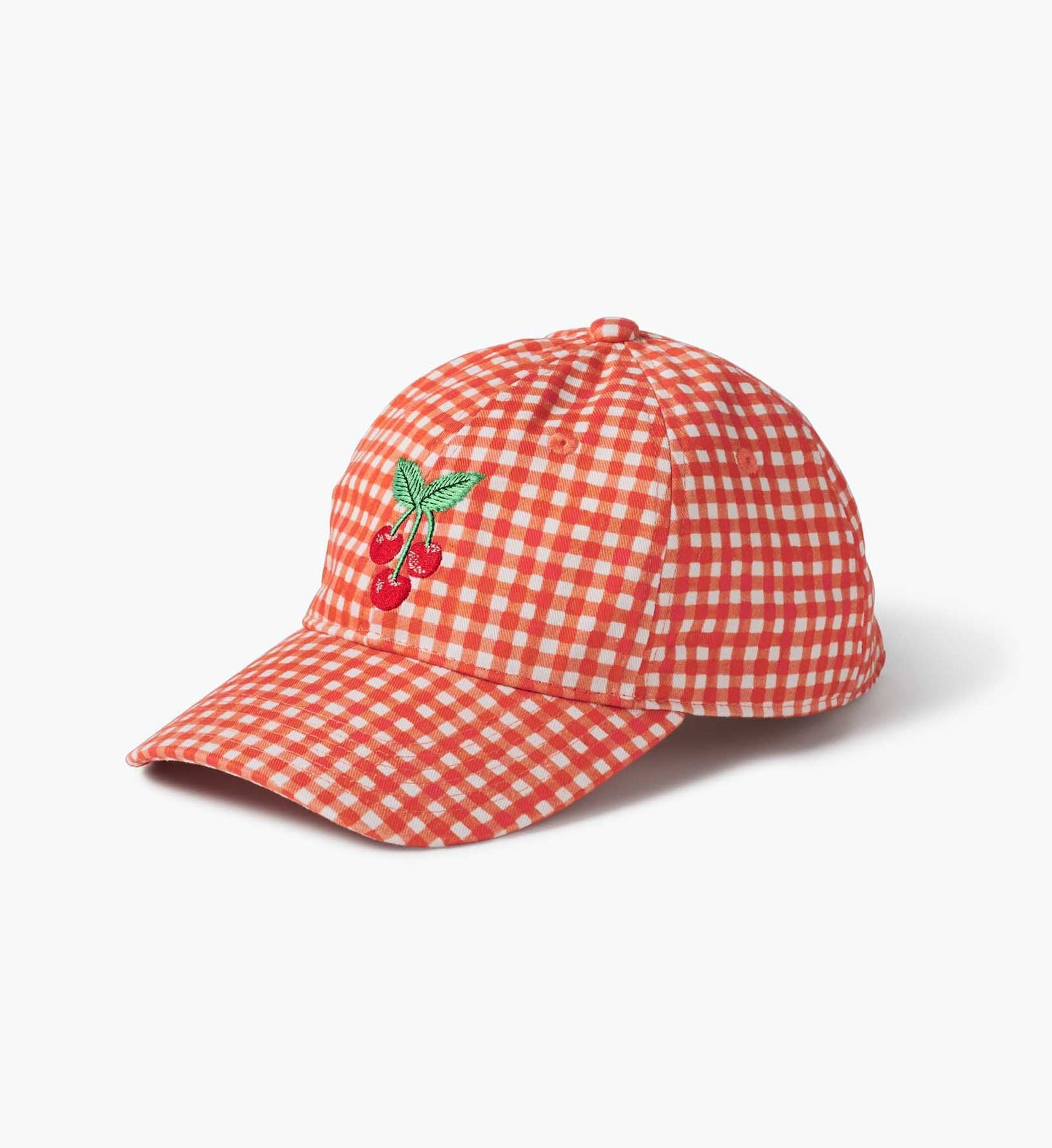 Baseball Cap - Gingham Cherries - Adjustable Embroidered Cap