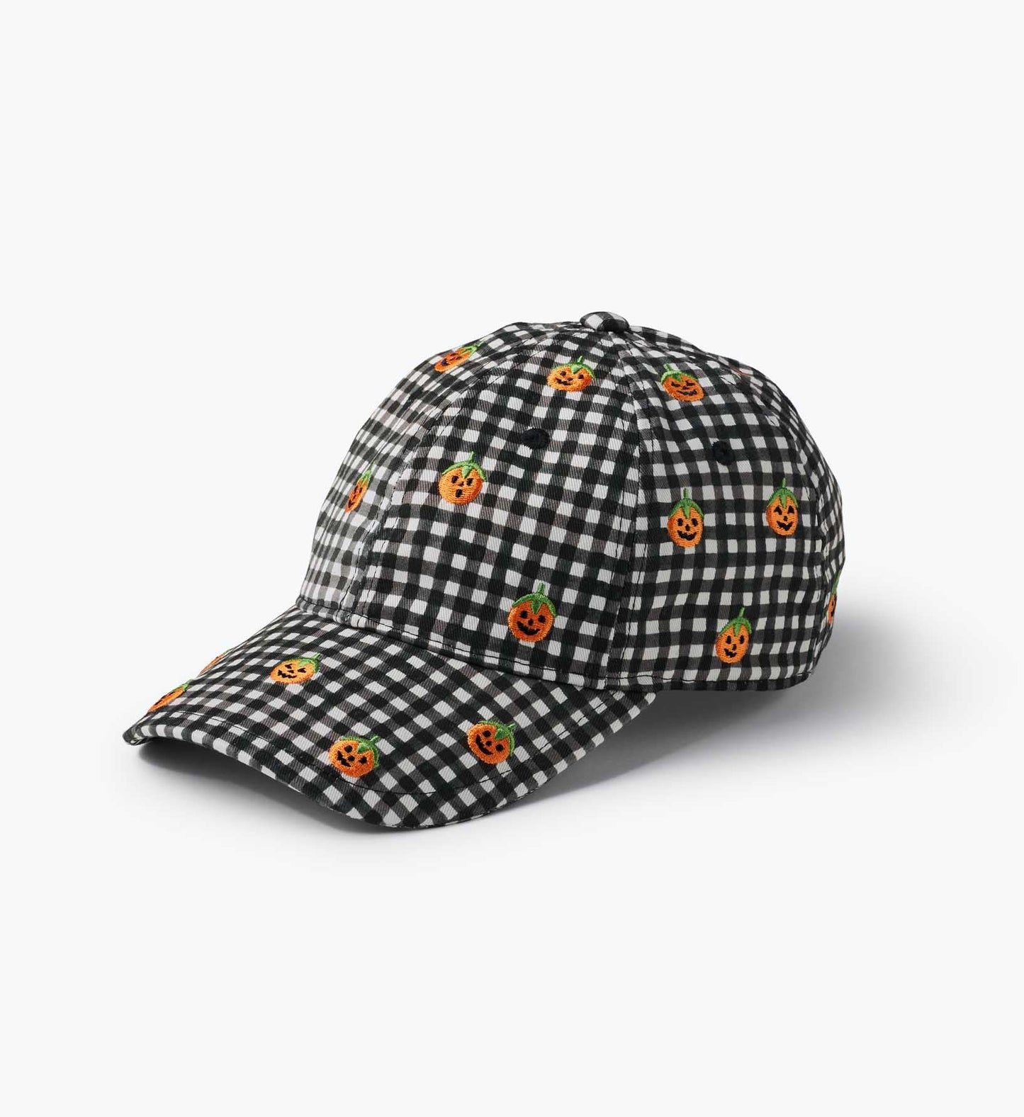 Baseball Cap - Pumpkin Gingham - Adjustable Embroidered Cap