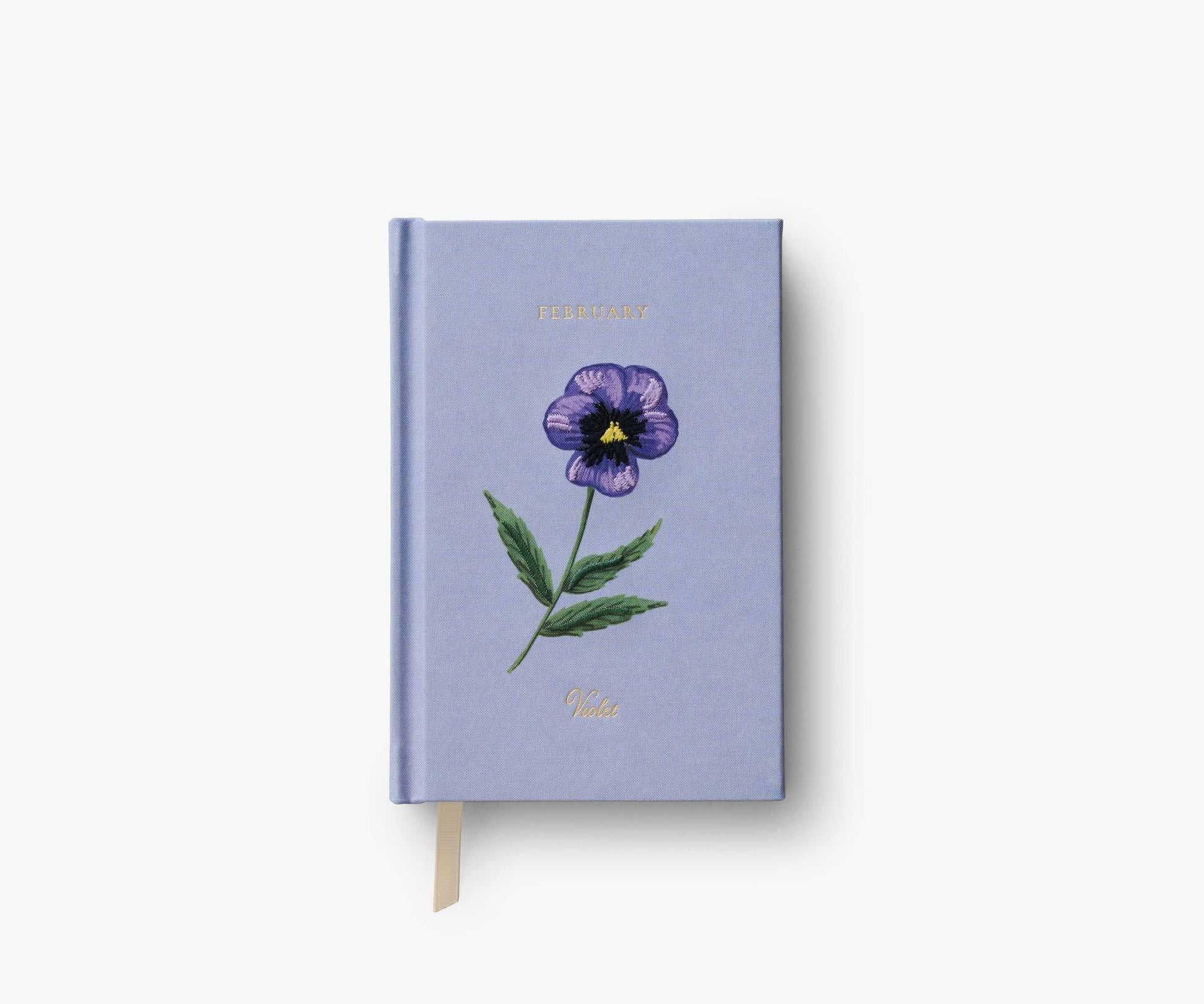 Birth Month Mini Embroidered Journal - February - Lined Notebook Journal