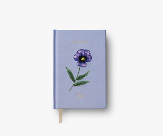 Birth Month Mini Embroidered Journal - February - Lined Notebook Journal
