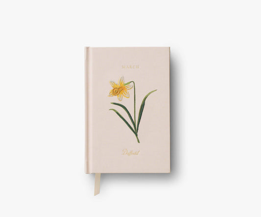 Birth Month Mini Embroidered Journal - March - Lined Notebook Journal