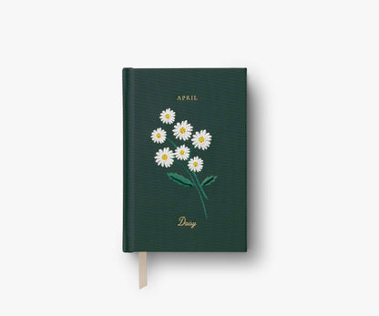 Birth Month Mini Embroidered Journal - April - Lined Notebook Journal