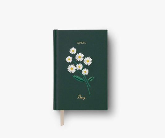 Birth Month Mini Embroidered Journal - April - Lined Notebook Journal