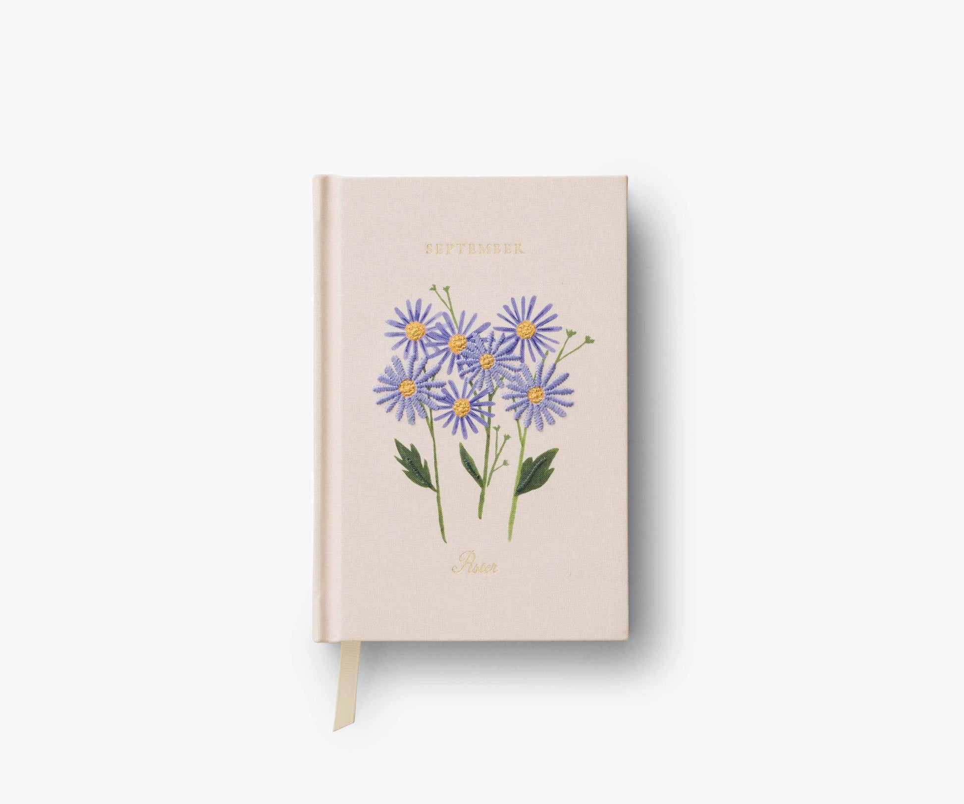 Birth Month Mini Embroidered Journal - September - Lined Notebook Journal