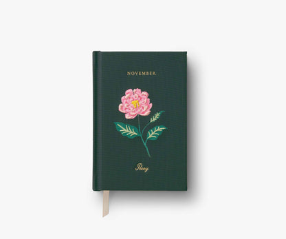Birth Month Mini Embroidered Journal - November - Lined Notebook Journal