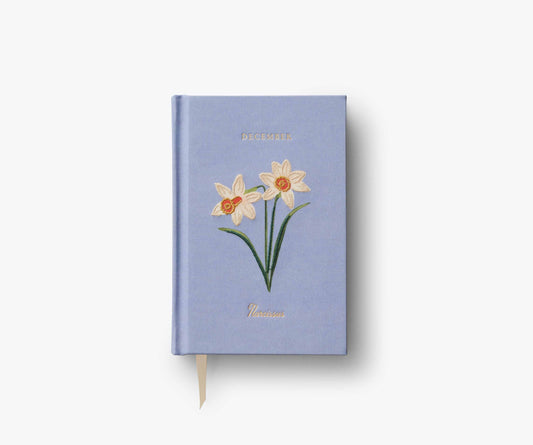 Birth Month Mini Embroidered Journal - December - Lined Notebook Journal
