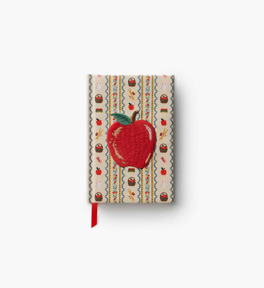 Mini Embroidered Journal - Schoolhouse - Lined Notebook Journal