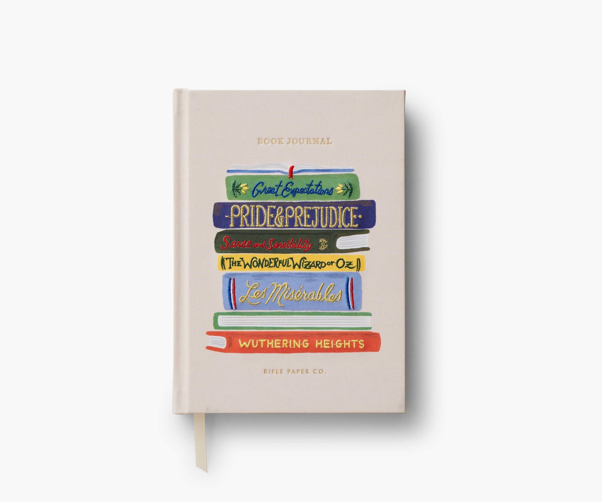 Embroidered Book Journal - Book Club - Lined Notebook Journal