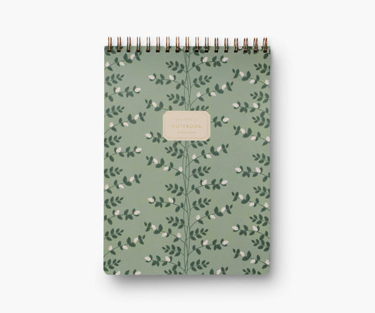 Large Top Spiral Notebook - Climbing Vines - Lined Notebook Journal
