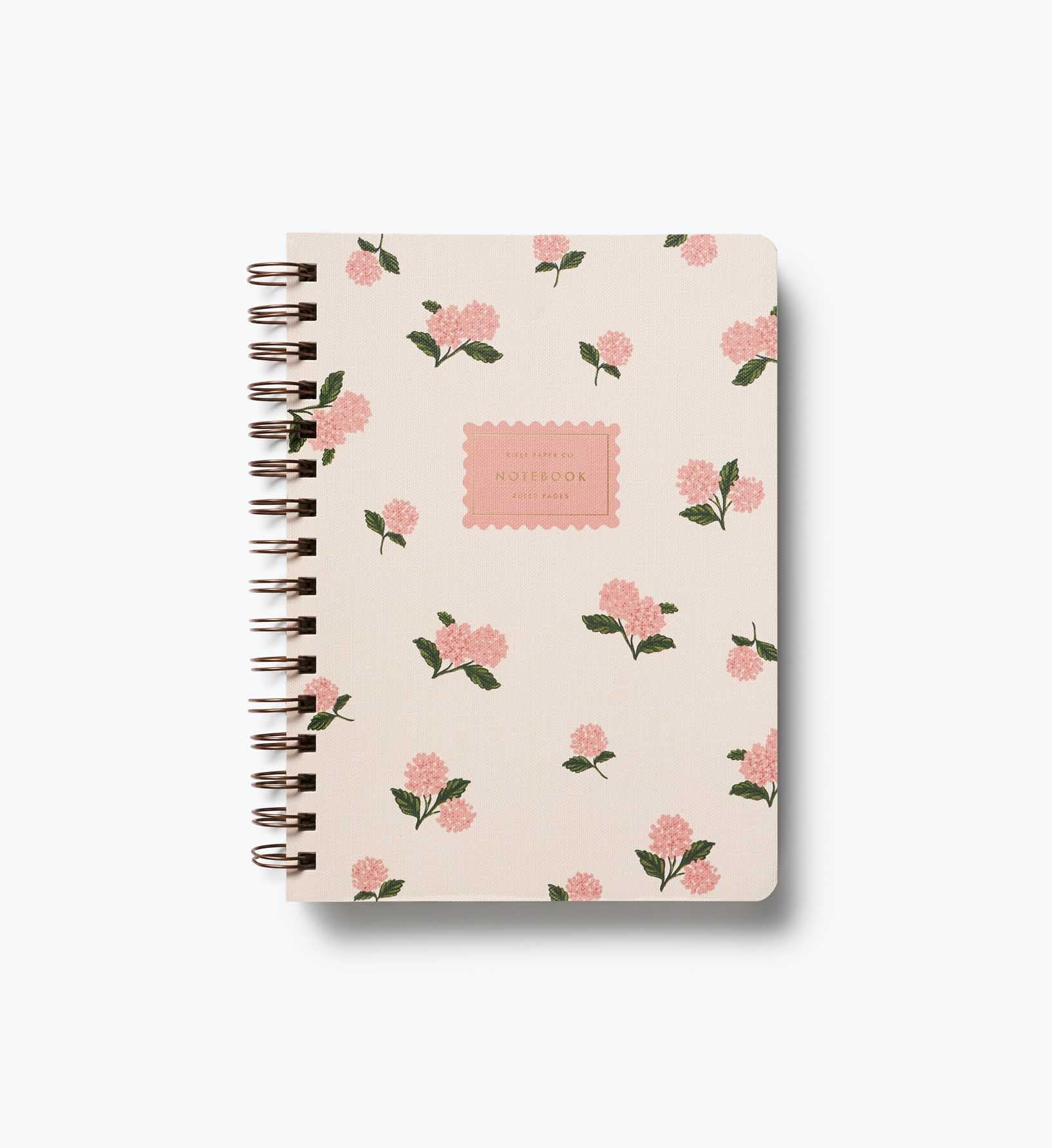 Spiral Notebook - Pink Hydrangea - Lined Notebook Journal