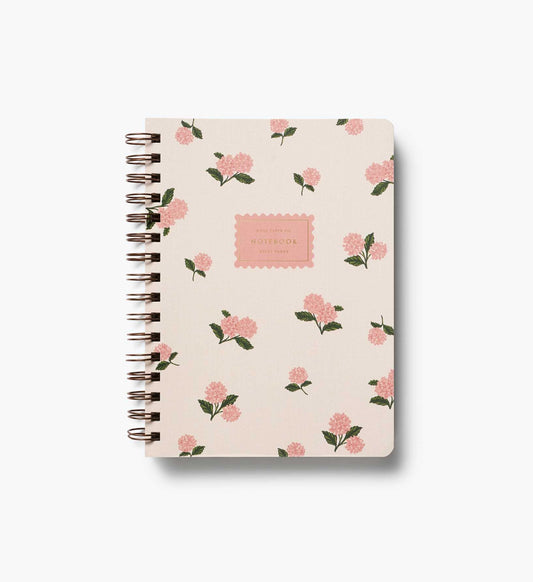 Spiral Notebook - Pink Hydrangea - Lined Notebook Journal