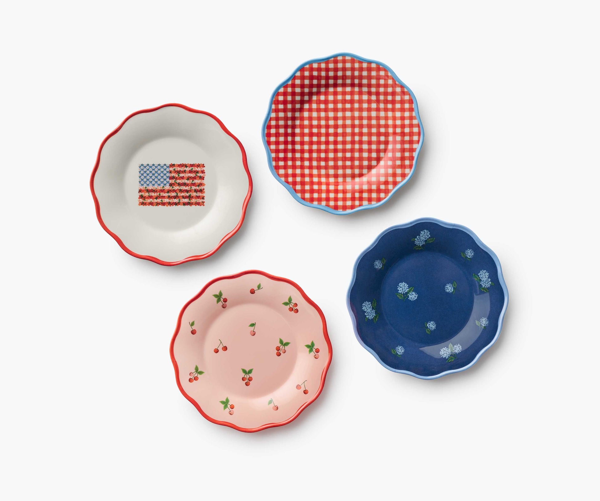 Melamine Assorted Dessert Plates - Americana - Premium Design Accessory