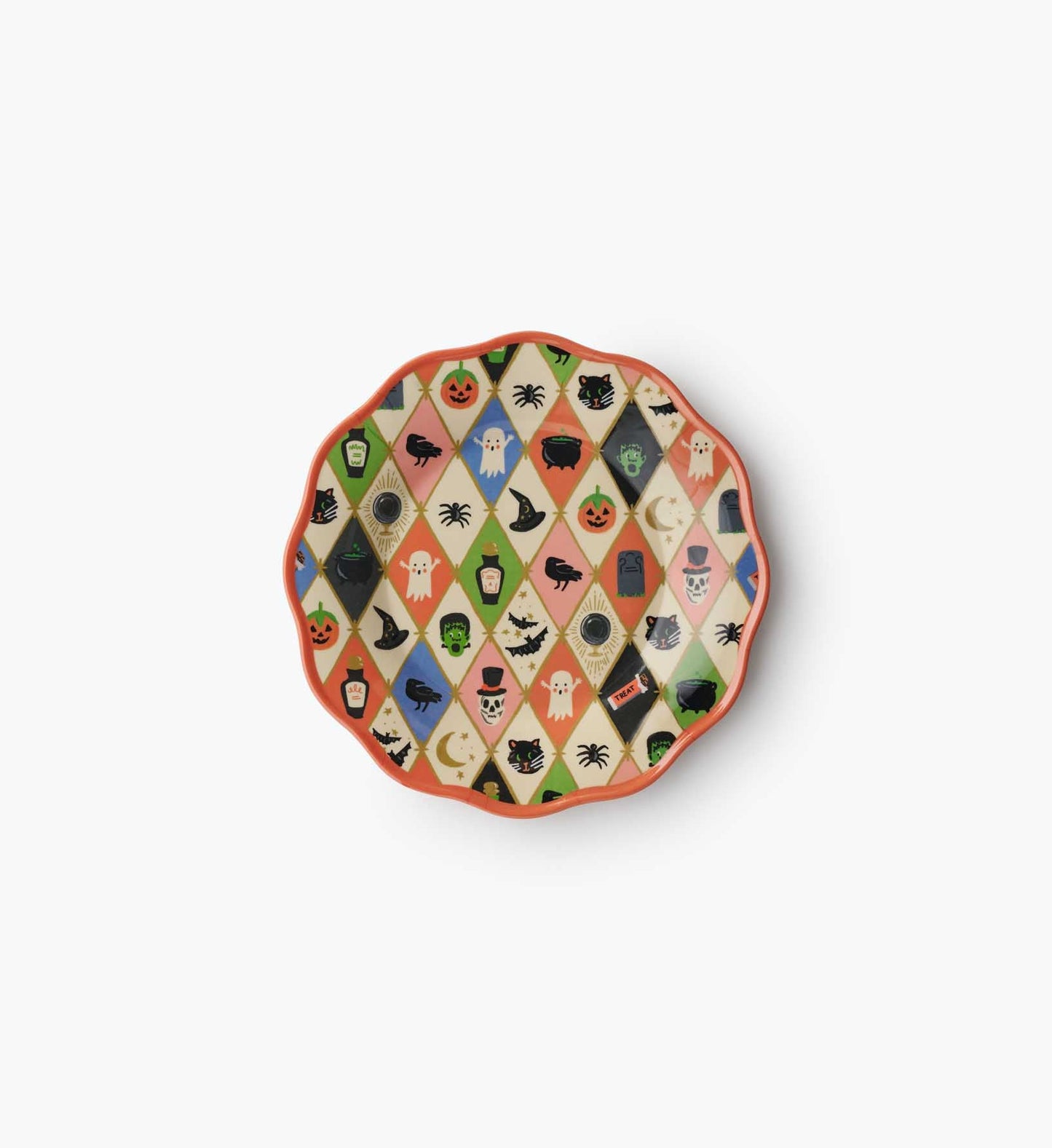 Melamine Assorted Dessert Plates - Halloween Argyle