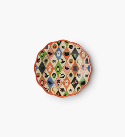 Melamine Assorted Dessert Plates - Halloween Argyle
