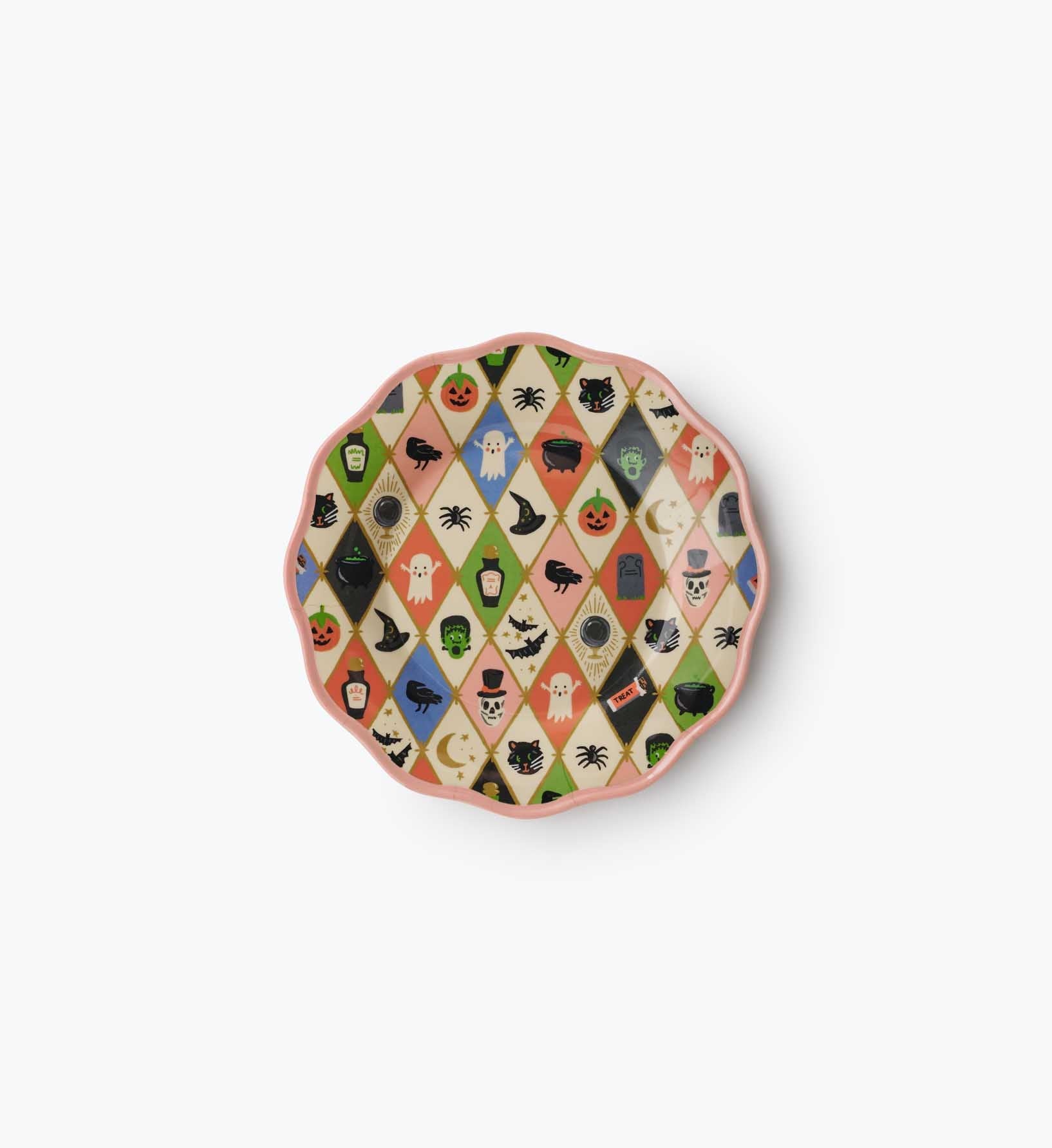 Melamine Assorted Dessert Plates - Halloween Argyle