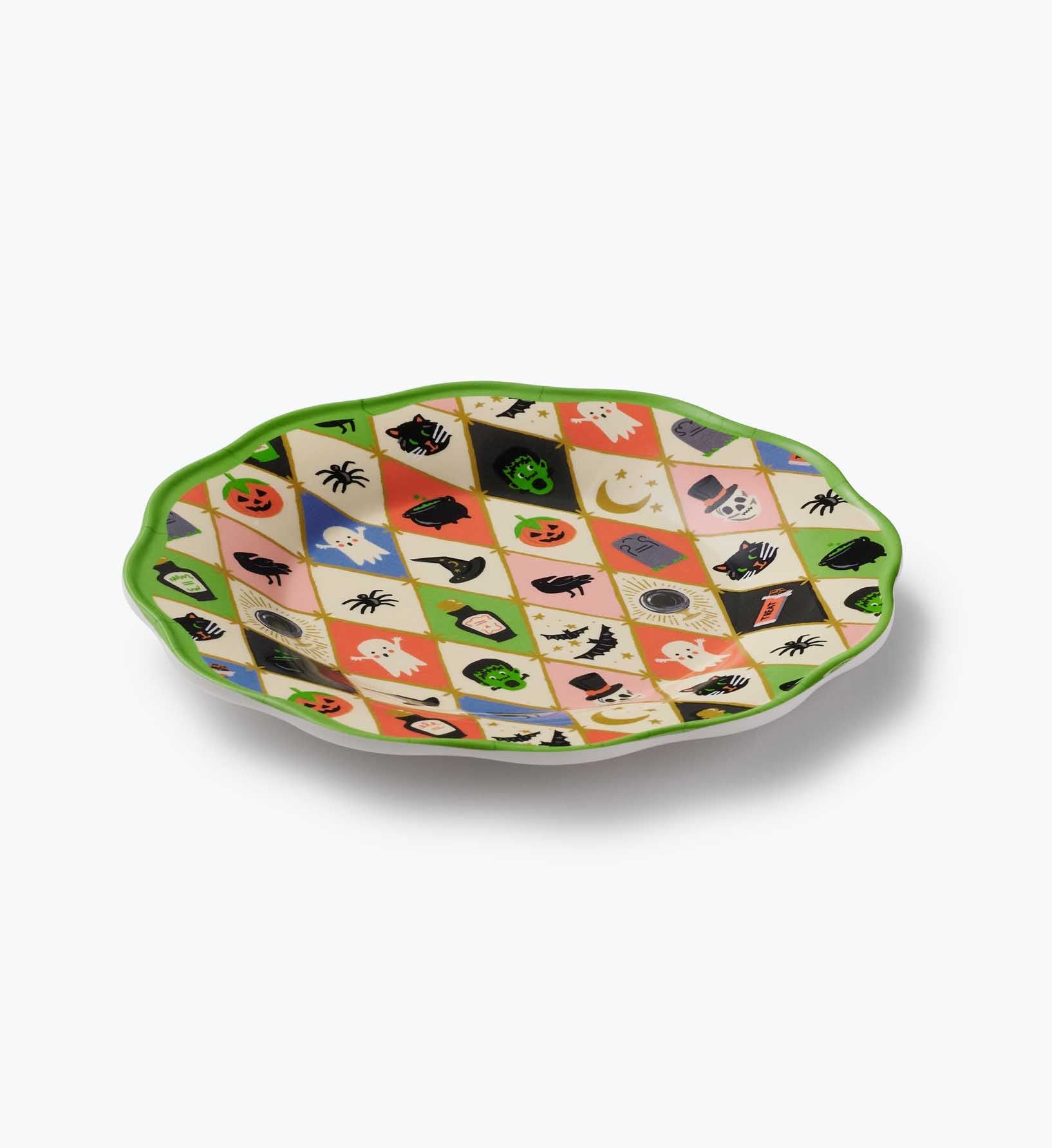 Melamine Assorted Dessert Plates - Halloween Argyle