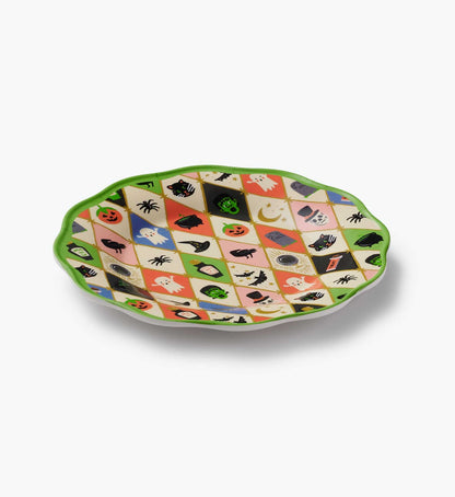 Melamine Assorted Dessert Plates - Halloween Argyle