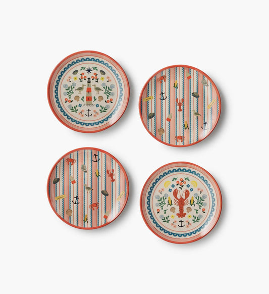 Melamine Assorted Dessert Plates - Seaside - Premium Design Accessory
