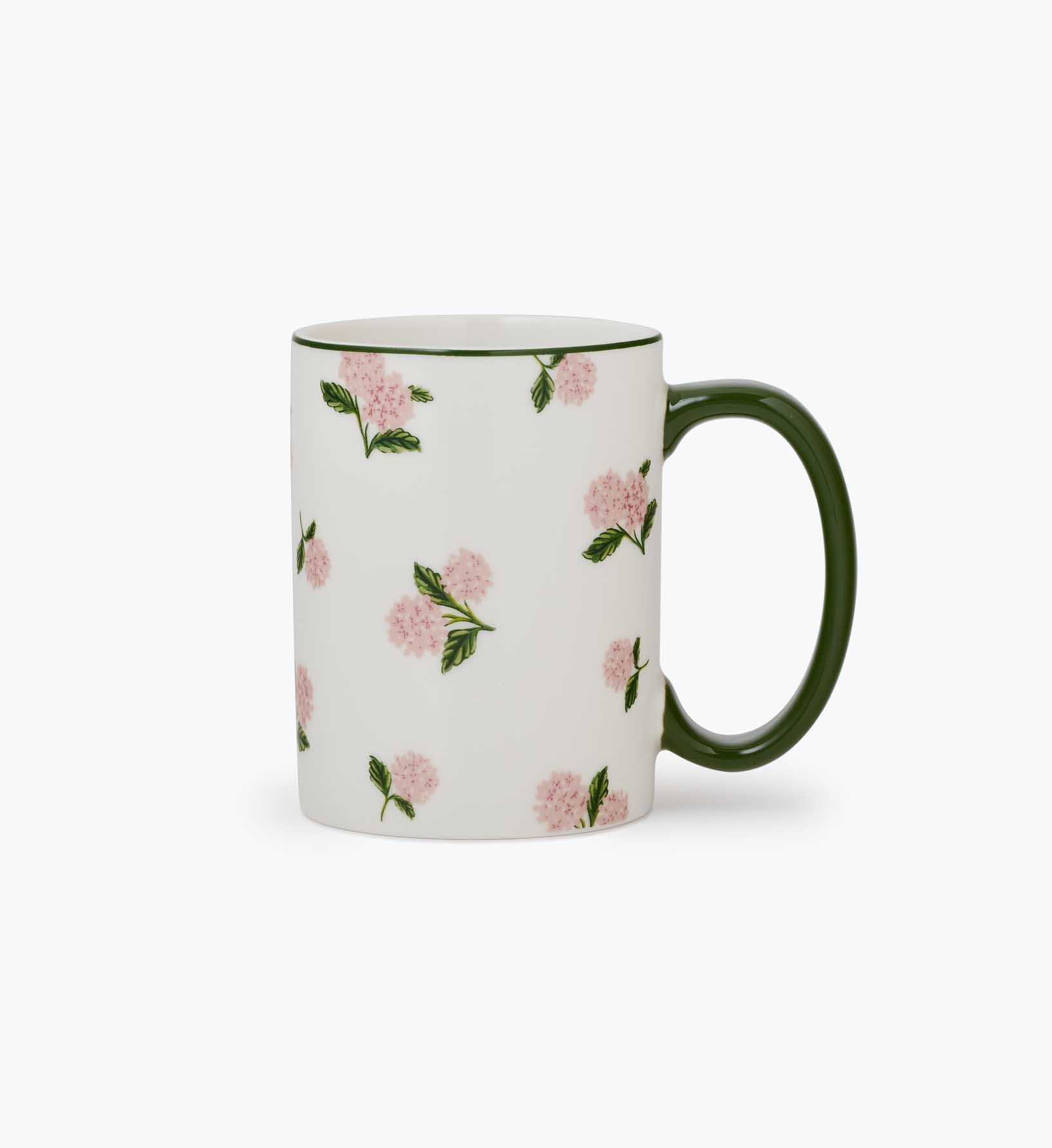 Porcelain Mug - Pink Hydrangea - Porcelain Coffee Mug