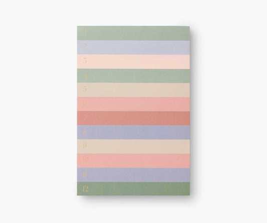Large Memo Notepad - Muted Numbered Colorblock - Tear-Off Notepad
