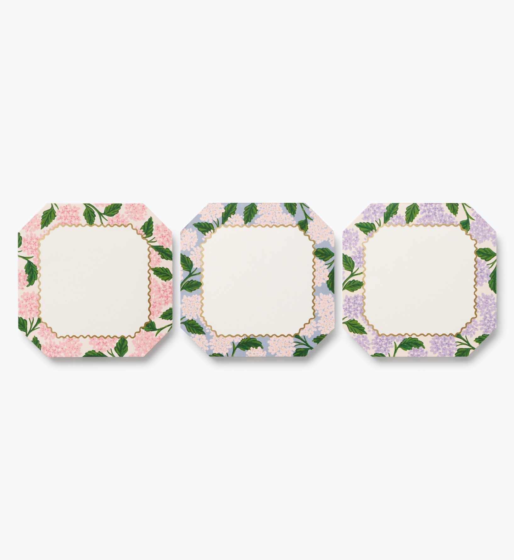 Mini Notepad Trio - Pink Hydrangea - Tear-Off Notepad