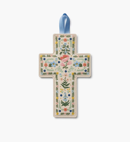 Embroidered Cross - Rosette - Embroidered Wall Cross