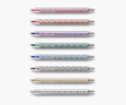 Gel Pen Set of 8 - Delphine - Retractable Gel Pens