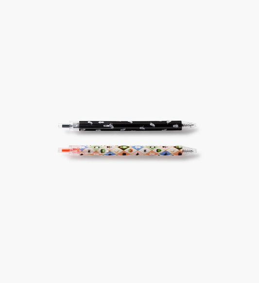 Gel Pen Set of 2 - Halloween Argyle - Retractable Gel Pens