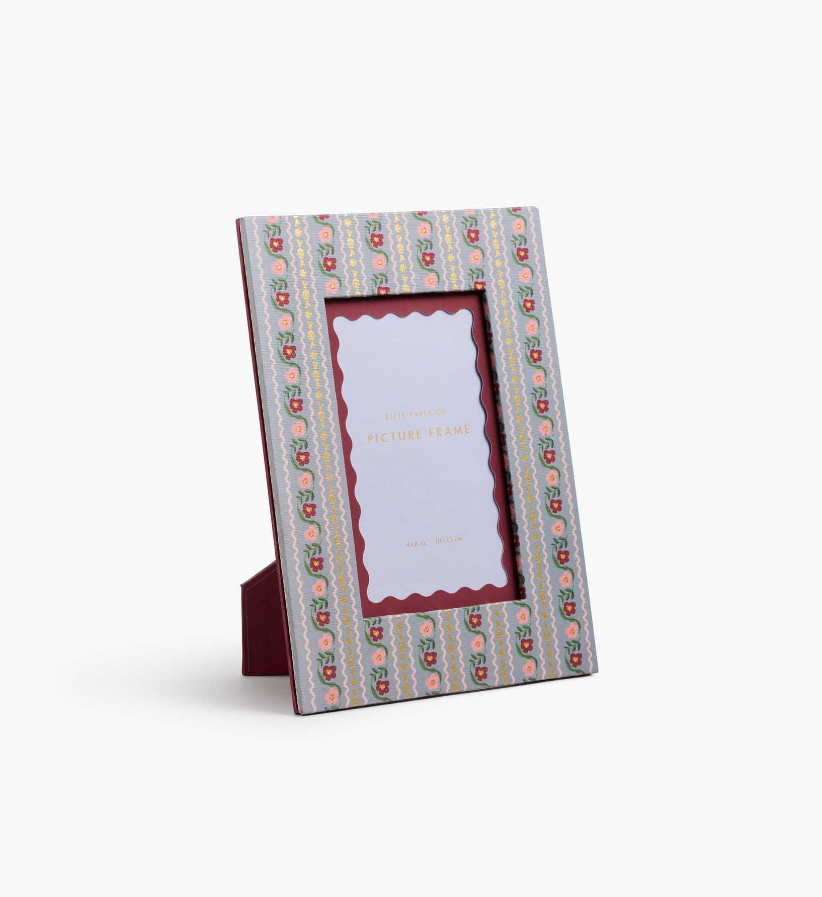 Paper Wrapped Picture Frame - Delphine - Embroidered Keepsake