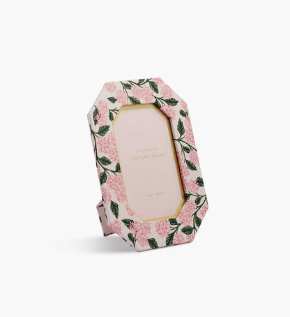 Paper Wrapped Picture Frame - Pink Hydrangea - Embroidered Keepsake
