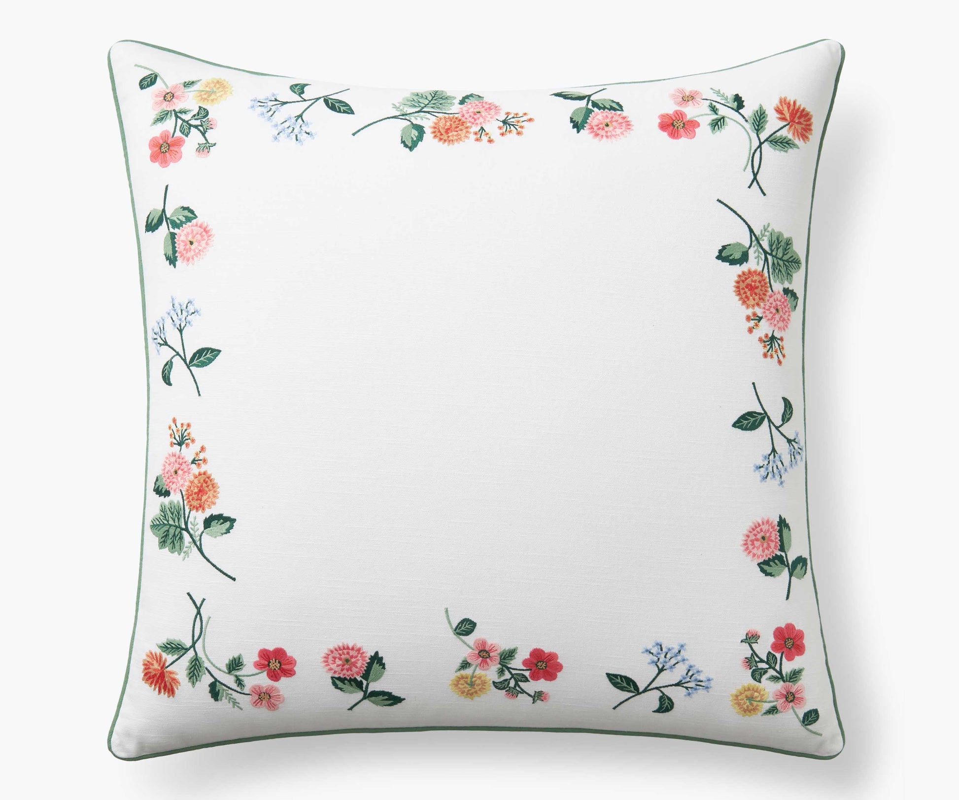 Embroidered Pillow Cover - Dahlia - Embroidered Throw Pillow