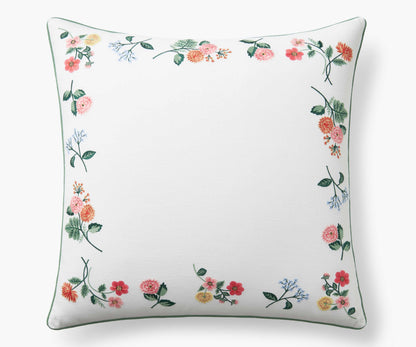 Embroidered Pillow Cover - Dahlia - Embroidered Throw Pillow