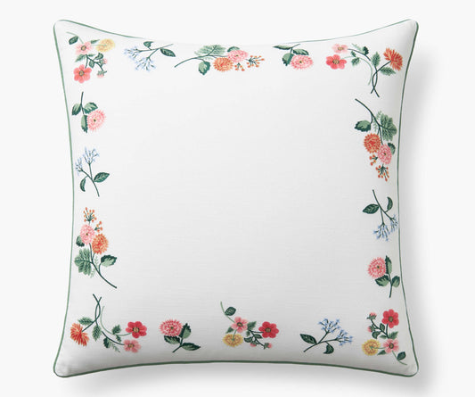 Embroidered Pillow Cover - Dahlia - Embroidered Throw Pillow