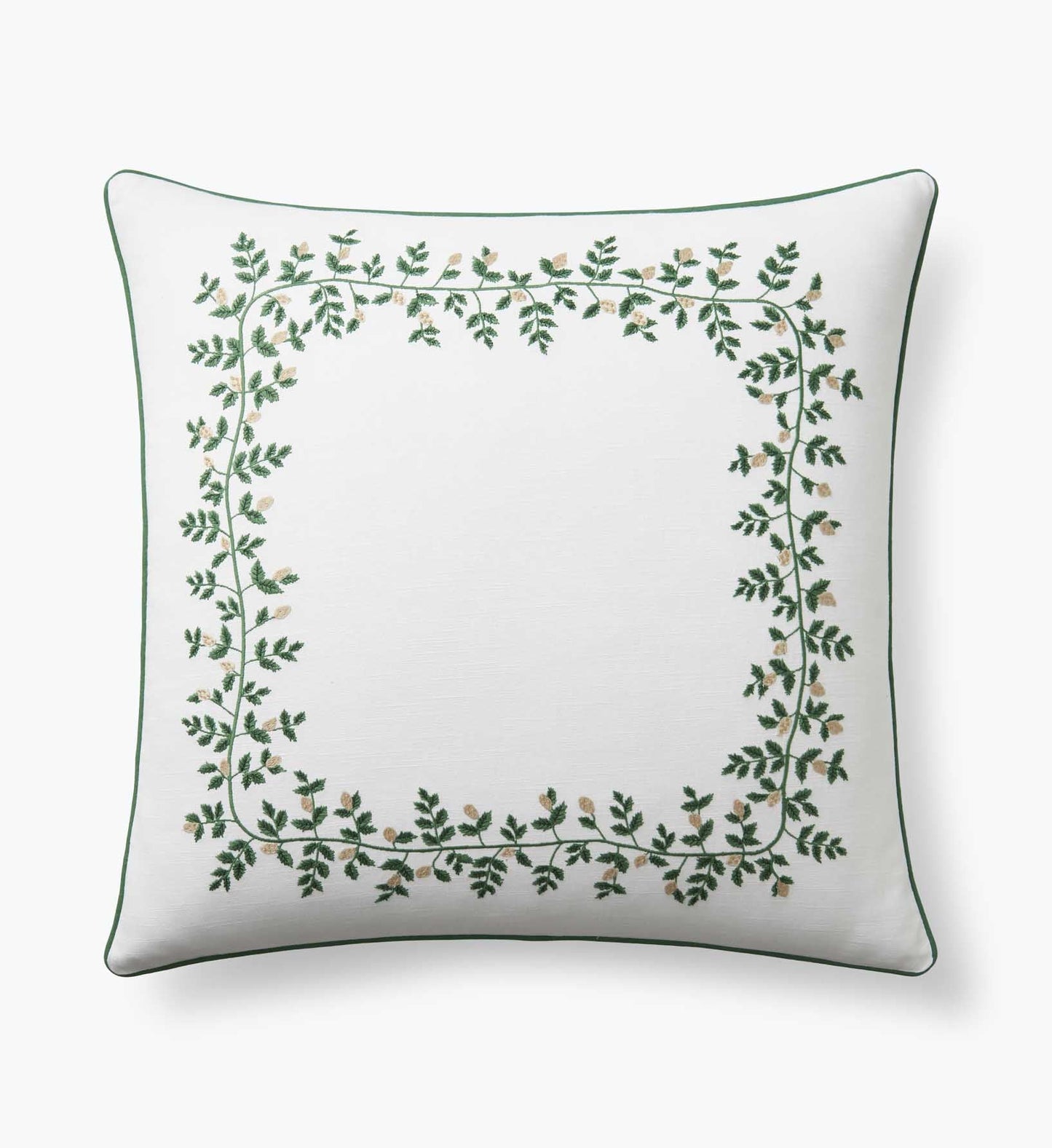 Embroidered Pillow Cover - Climbing Vines White - Embroidered Throw Pillow