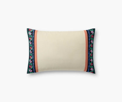 Delphine Stripe Embroidered Lumbar Pillow - Multi - Embroidered Throw Pillow